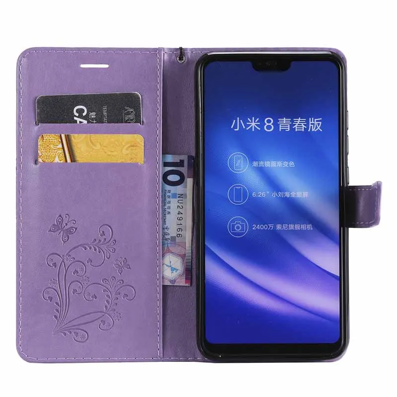 Чехол Кошелек Tsimak для Xiaomi MI 8 Mi8 Lite флип чехол из искусственной кожи с кармашком