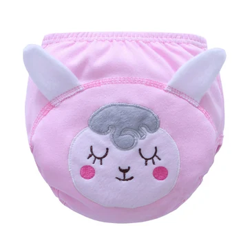 

Hot Sale 10 Colors Infant Cartoon Cute Washable Reusable Nappies Absorbing Breathable Cotton Fabric Diaper Baby Pants