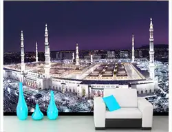 3d обои на заказ росписи нетканые 3D комната обои мечети в Мекка, саудовская Аравия ТВ установка стены фото обои для стен 3d
