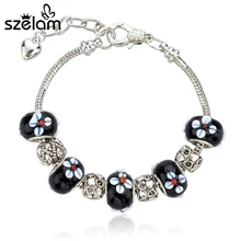 Szelam низкая серебро муранского стекла бусины браслеты для женщин ювелирное изделие, змея цепи браслеты и браслеты SBR140401