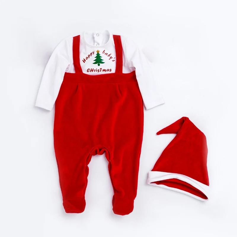 Newborn Baby GirL Boy Clothes Set Christmas Infant Jumpsuit 2pcs Set