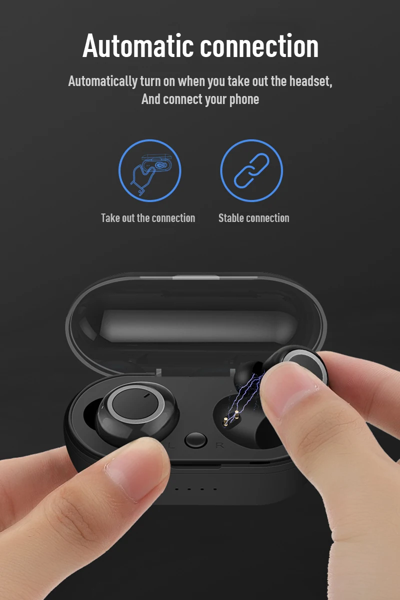 

Bluetooth 5.0 Wireless Earphones Touch Control Earbuds HIFI Sound Effect Headset Stereo Sweatproof Headphones for IOS Android