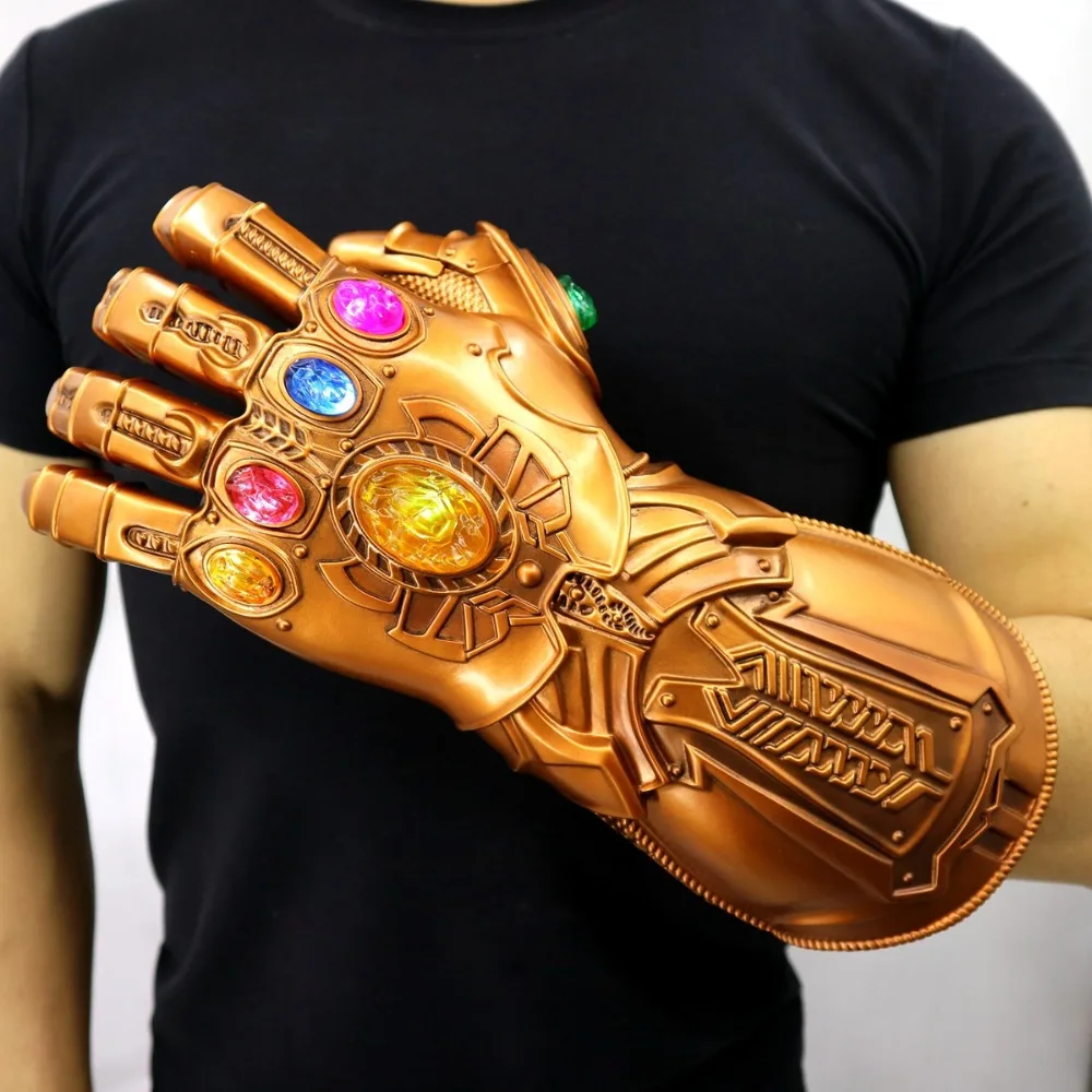 Мстители: Endgame Thanos Infinity Gauntlet перчатки камень подвижный светодиодный светильник Бесконечность Военные перчатки Мстители перчатка Таноса ручная одежда