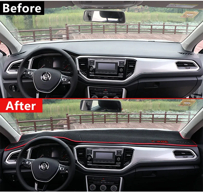 Capa para Painel Tapete para Painel sem Luz Lhd para Volkswagen Automotivo Plataforma Instrumento Guarnição T-roc t Roc 2020 vw 11 sem luz, plataforma, instrumento, guarnição lhd, para
