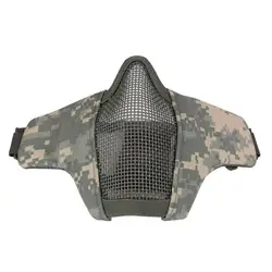 Наружная дышащая полунижняя маска для лица тактический военный стиль Защита Стальная Защитная сетка Маска Складная защитная маска