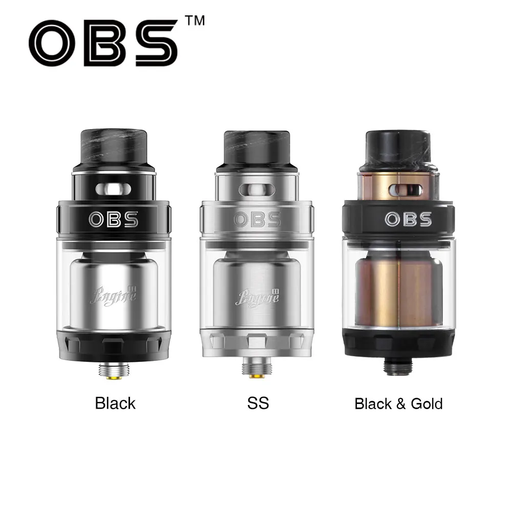 

Original OBS Engine 2 RTA Tank Electronic Cigarette Vape Tank 5ml Capacity Top Airflow Design Easy Dual Coil RTA 26mm Diameter