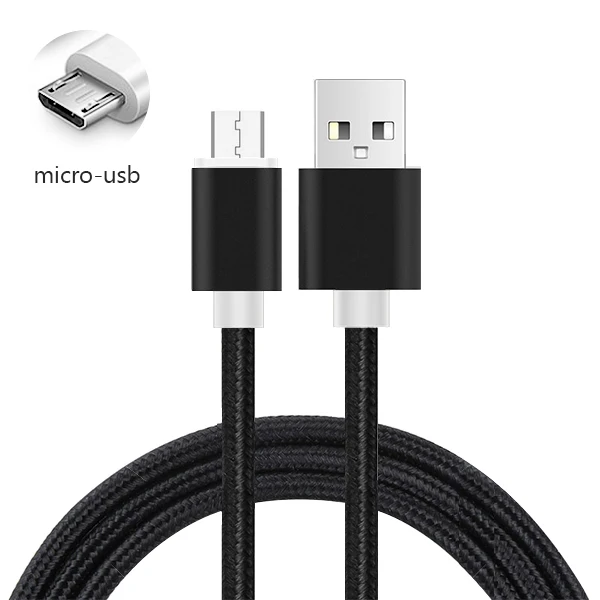 CBAOOO 3M 3A Быстрый Micro USB кабель нейлоновая оплетка Кабель для передачи данных для samsung Galaxy S7 edge S6 Xiaomi Redmi Note 5 кабели для мобильных телефонов - Цвет: black