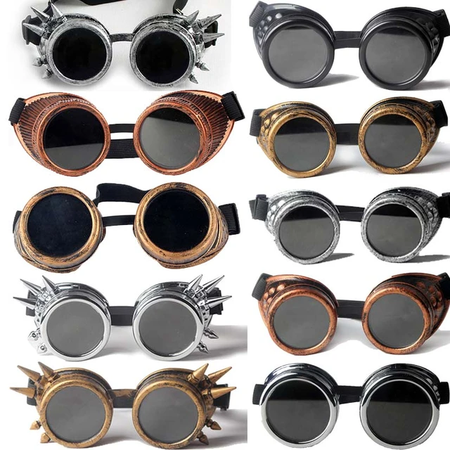 Vintage Steampunk Goggles Glasses with Rivet for Men Women Halloween DIY  Gothic Cosplay Costume Punk Style Eyewear