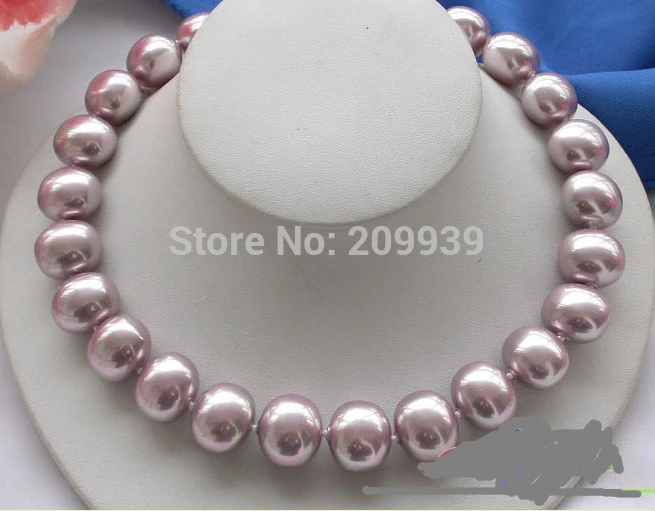 

Hot sell Noble- SHIPPING>>>@@ AS2611 17" 19mm EEG LAVENDER SOUTH SEA SHELL PEARL NECKLACE