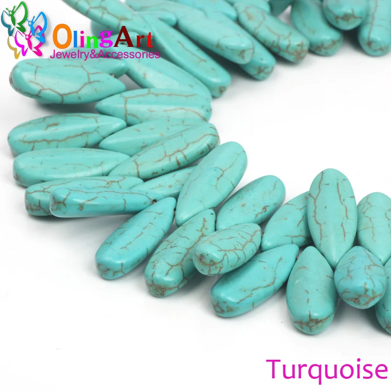 

OlingArt 22mm/24pcs 25mm/20pcs Green stone beads Horse eye shape Loose Stone Jewelry for DIY Necklaces jewellery making 2019 NEW