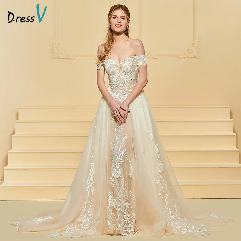 Dressv Long Wedding Dress Off The Shoulder Tulle