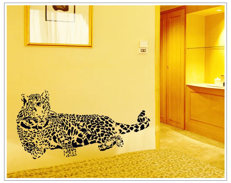 Черный ПВХ наклейки на стену Гепард Леопард 3D Съемные Наклейки на стены наклейки для украшения дома Бесплатная доставка
