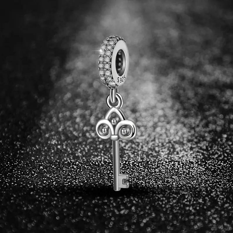 EUDORA Romantic New 100% 925 Sterling Silver Key Lock of True Love Pendant Charm fit Women Bracelet Necklace DIY Jewelry CYZ055 Fashion Jewelry