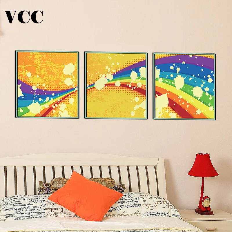 Rainbow Color Wall Art Canvas Painting Print Picture Paintings On The Pictures for Living Room Home Decor | Дом и сад