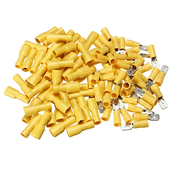 100pcs 12 10AWG Male & Female Insulated Spade Crimp Terminal Quick Wire