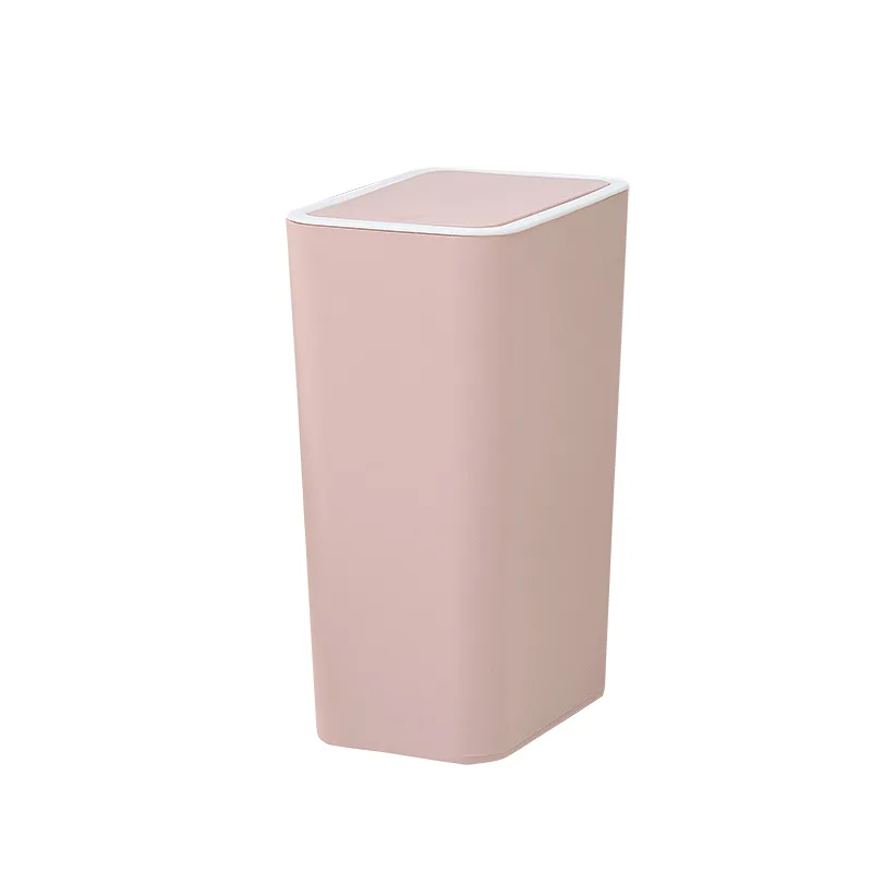 Современный дизайн Пластик мусорное ведро нажав крышка лампы для домашнего интерьера с Кухня офисная корзина для мусора Гостиная Туалет мусорное ведро Бумага корзина - Цвет: pink