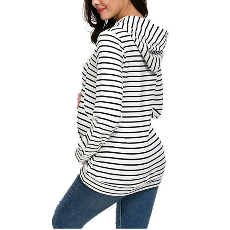 Blusa Tshirt Women Mulheres Maternidade Autumn Stripe Lactation Long Sleeve Breastfeeding Clothes Nursing Top Maternity Tops