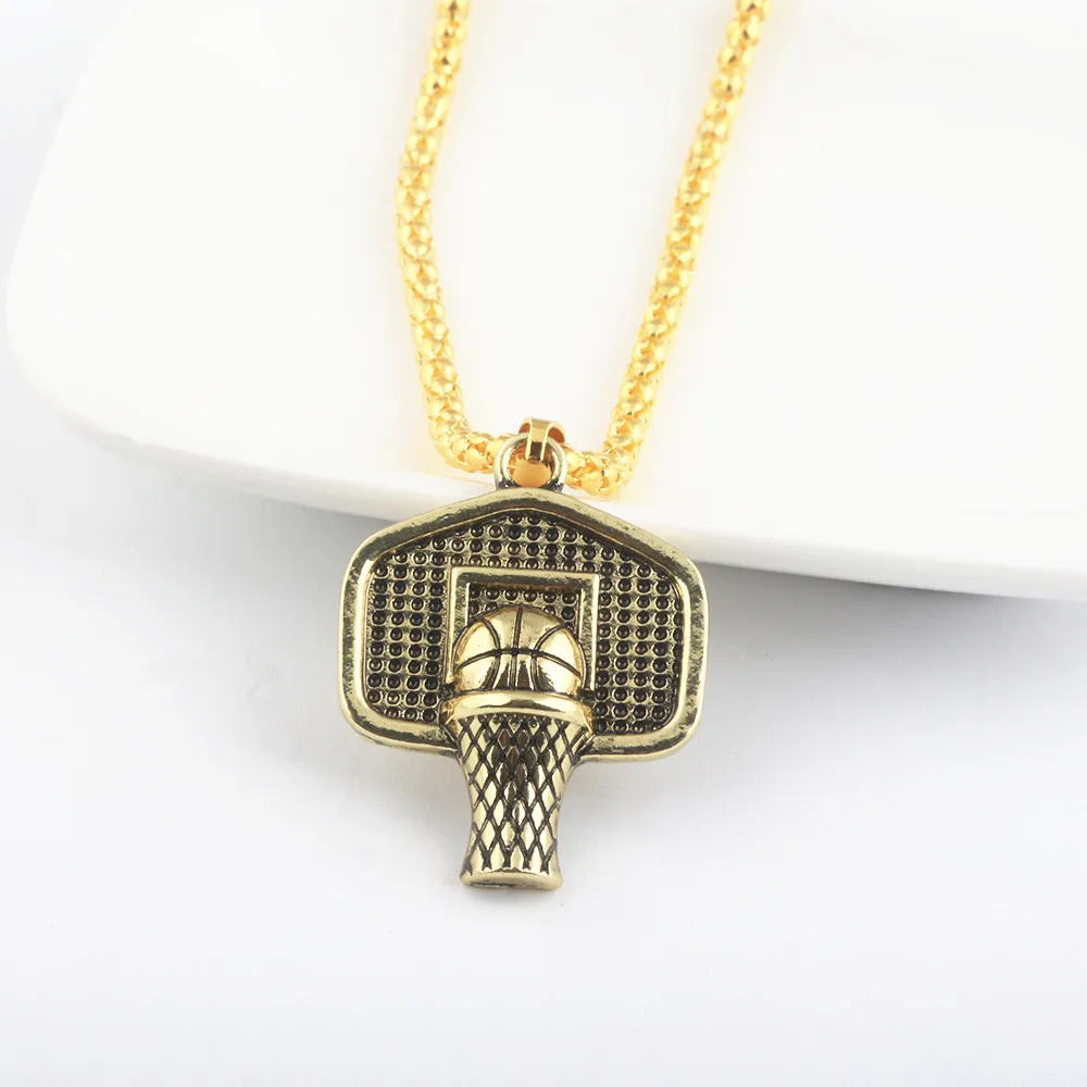 Fashion Jewelry Men Basketball Necklace Pendant basketball hoop jewelryin Pendant Necklaces