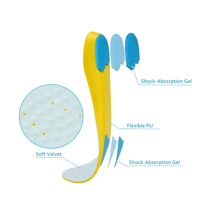 Soumit Comfor гелевые стельки для поддержки стопы, массажные стельки для мужчин и женщин, спортивная обувь для бега, удаляют запахи, подушки, стельки