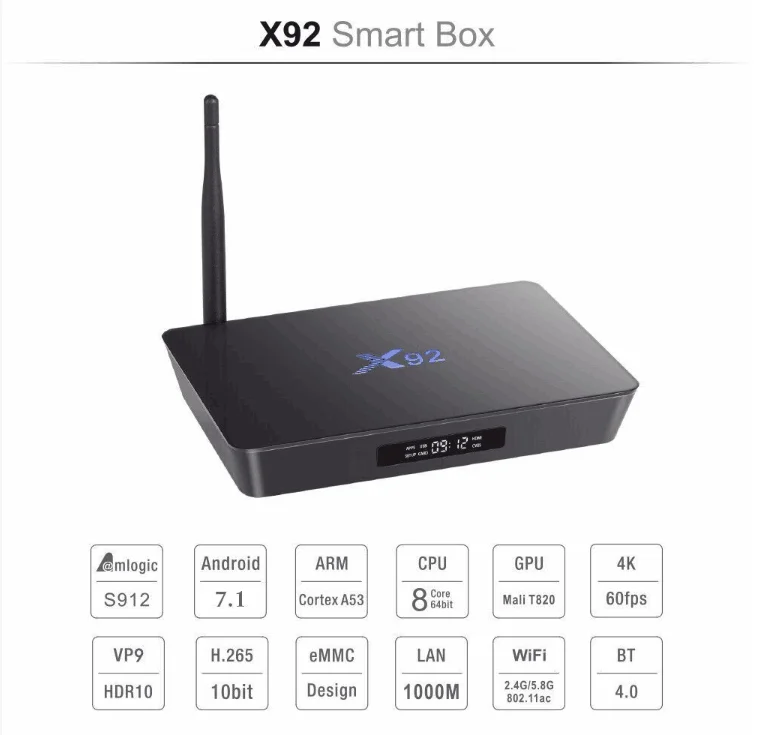 X92 Android 7.1 S912 smart tV box&italy super iptv subscription Germany Albania Turkey bein sport netflix ExYu adult iptv dazn