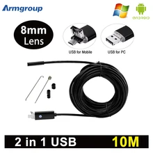 Armgroup 8 мм Объектив Андроид Эндоскоп HD USB Android Эндоскопической Мини Инспекции Камеры Android 10 М Бороскоп USB Камеры Endoskop