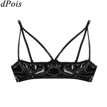 Женское регулируемое нижнее белье бикини на бретельках из мягкой кожи, топ, сексуальный бюстгальтер без чашки, открытый бюстгальтер без косточек