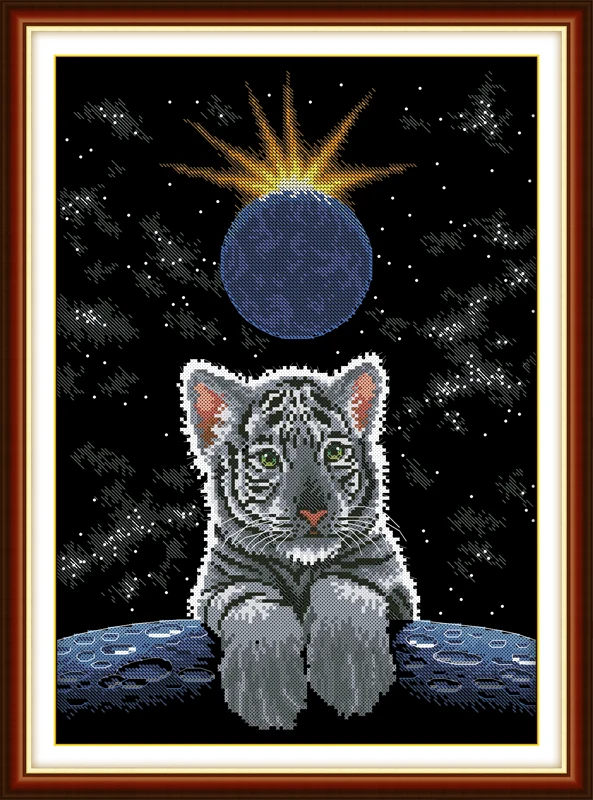 Набор для вышивки крестиком Moonlit night 14ct 11ct предварительно отпечатанный холст