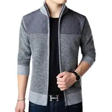 Stand Sleeve Cardigan Sweater Collar Jacket Winter Autumn Contrast Long Men Casual Slim Patchwork Zipper Color Stand Sleeve Cardigan Sweater Collar Jacket Winter Autumn Contrast Long Men Casual Slim Patchwork Zipper Color