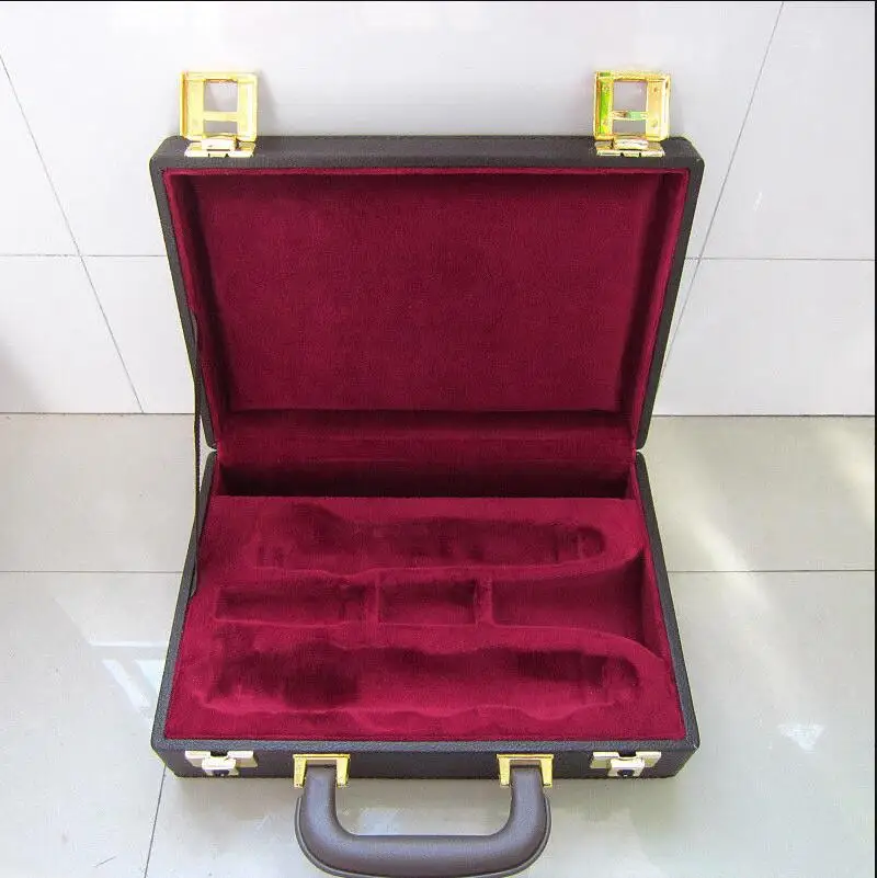 Высокая-класс формованные 17Key чехол для кларнета с плюшевой подкладкой интерьера кожа оригинальная подарочная коробка коричневого цвета чехол идеально подходит