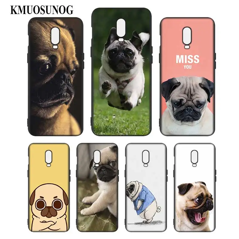 

Silicone Case For OnePlus 5T 6 6T Printing Pattern Black Soft Silicone Phone Case Cover Cute dog Style