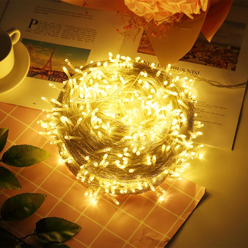 

100 LEDs Decorative Fairy String Lights 8 Lighting Modes Wedding Party Waterproof Ice Light for Outdoor Indoor Wall Decoration