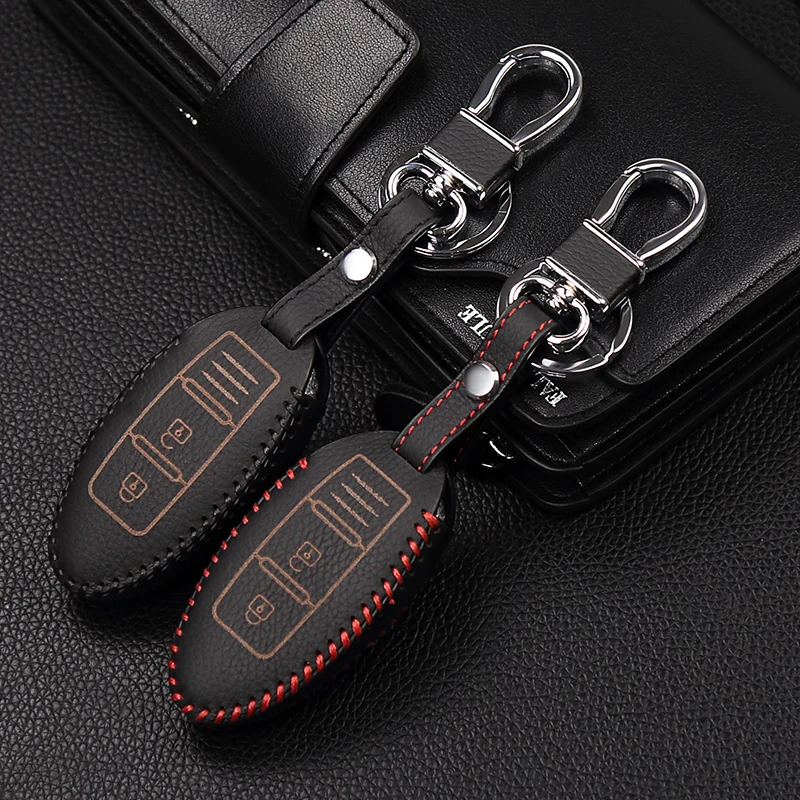 

Car styling leather car key cover for Nissan Altima qashqai x-trail tiida almera juke note primera intelligent remote control