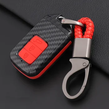 

Car-styling Carbon Fiber Silicone Car Key Cover Case For Honda Vezel City Civic Jazz CRV Crider HRV Fit Remote Key 3 4 Buttons