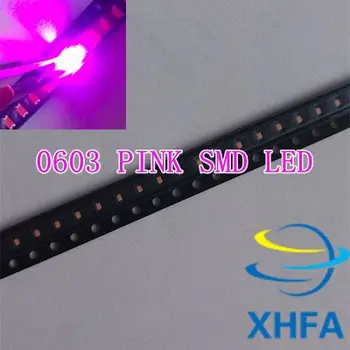 

100pcs SMD Chip 0603 (1608) LED Diode Pink SMT Bead 20mA Bulb Chip Light Emitting Diode LED Lamp Electronics Components for PCB