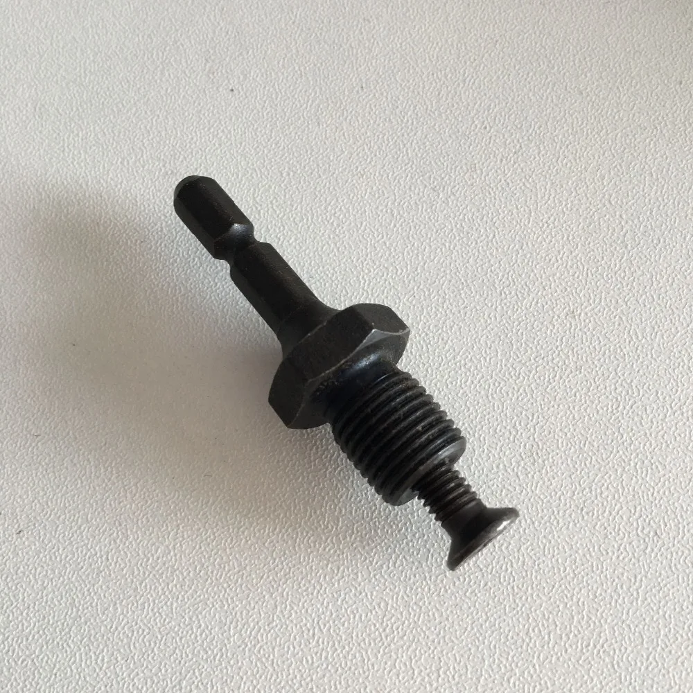 

Hexagonal 1/4" 6.35mm Hex Shank Adapter to 1/2-20UNF Hex Shank Male Thread w Reverse Screw for Drill Chuck LXM