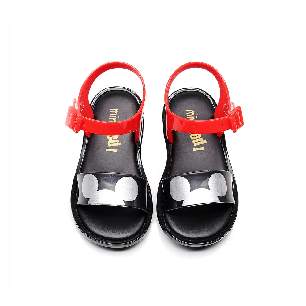 Mini Melissa Style Mickey Minnie Twins Pattern Girls Jelly Sandals Kids Sandals Non-slip Princess Shoes Toddler