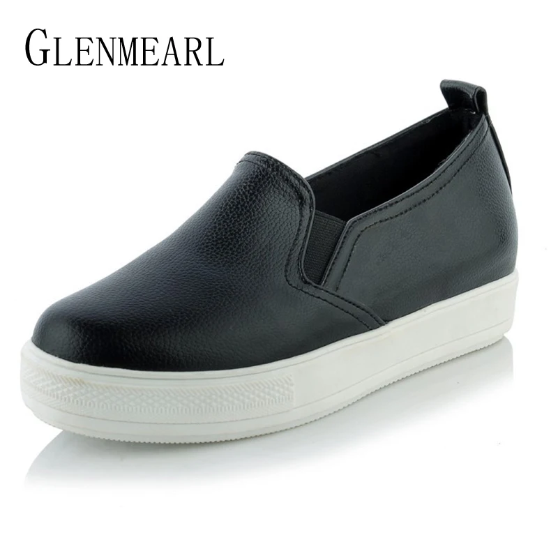 

Brand Women Loafers Thick Heels Platform Flats Shoes Single Casual Comfort Ladies Lazy Shoes Plus Size 34-44