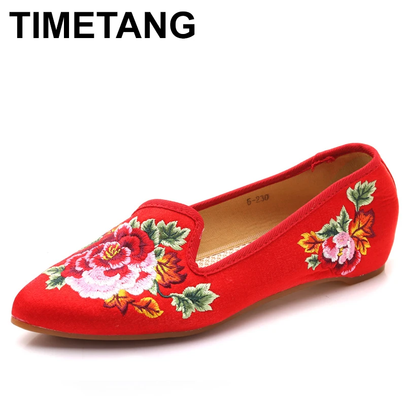 embroidered pointed flats