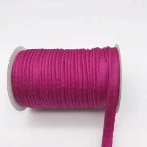 Полиэфирная атласная косая лента, косая лента со шнуром, DIY косая лента, размер: 10 мм-12 мм, 25 ярдов Зеленый, розовый цвет - Цвет: red 1