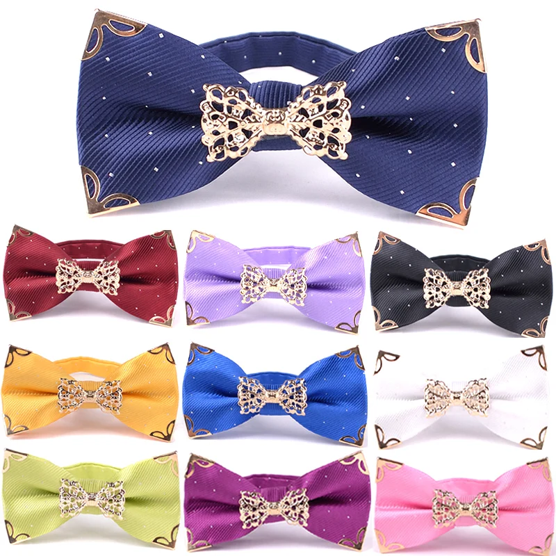 Новая Металлическая Пластина галстуки-бабочки Мужские съемный воротник мужские дизайнерские модные деловые галстуки для мужчин тонкая