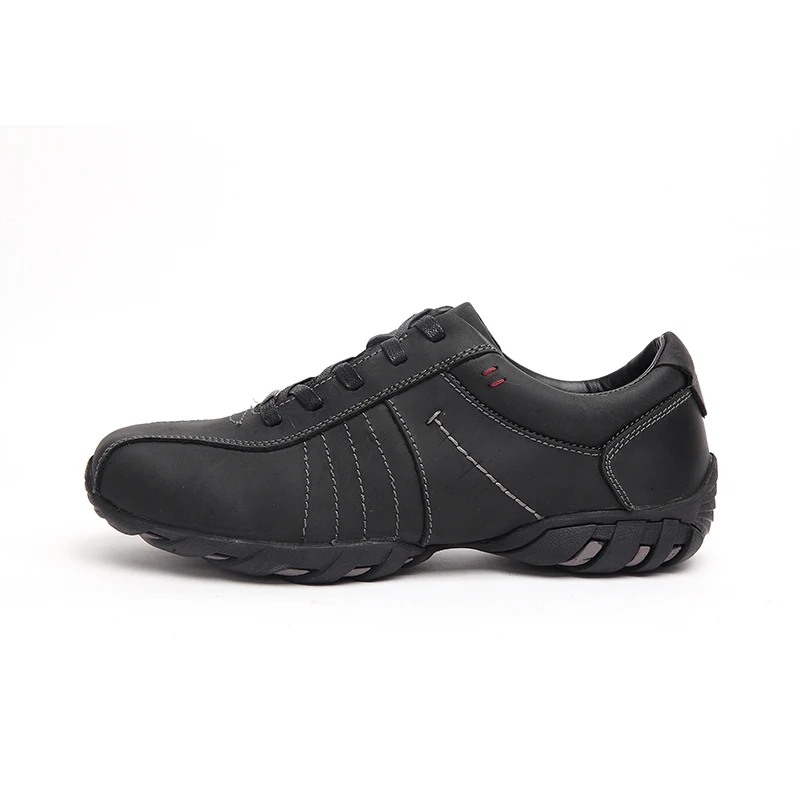 LINGGE Brand Business Style Men's Shoes Genuine Leather lace-up Men Shoe Rubber Sole Brown Male Shoe Comfortable Casual Shoes