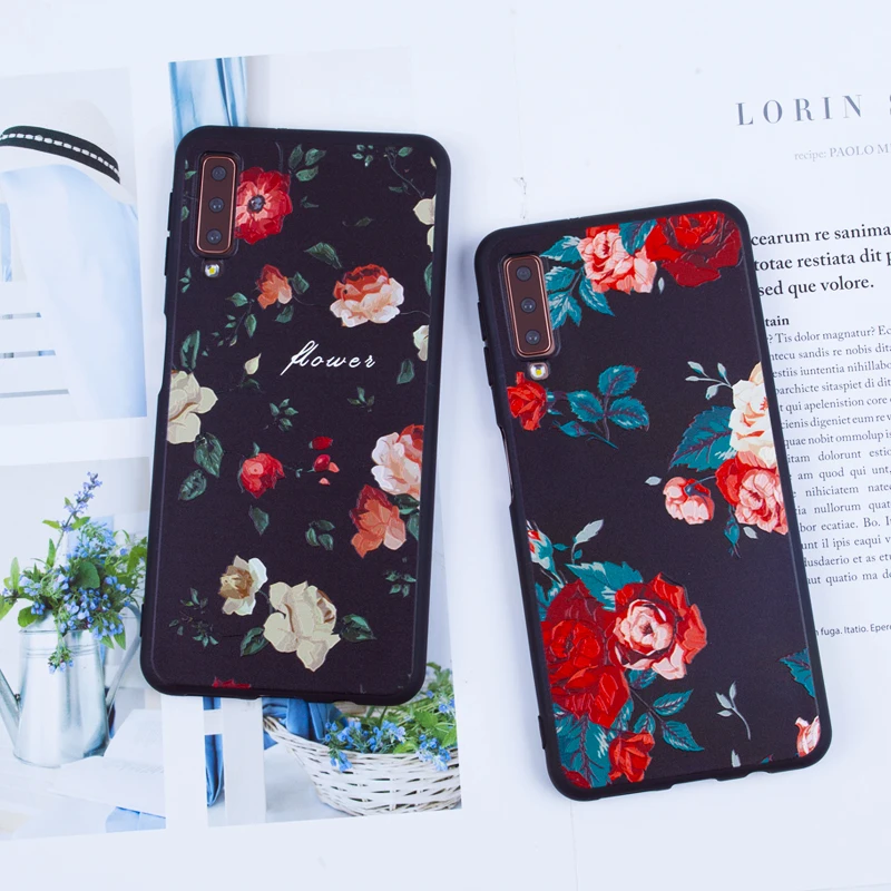 

S8 S9 Plus Case For Samsung Galaxy S7 Edge Case Soft Flower Phone Case For Samsung A7 2018 A3 A5 A7 A8 Plus A5 2018 Retro Case