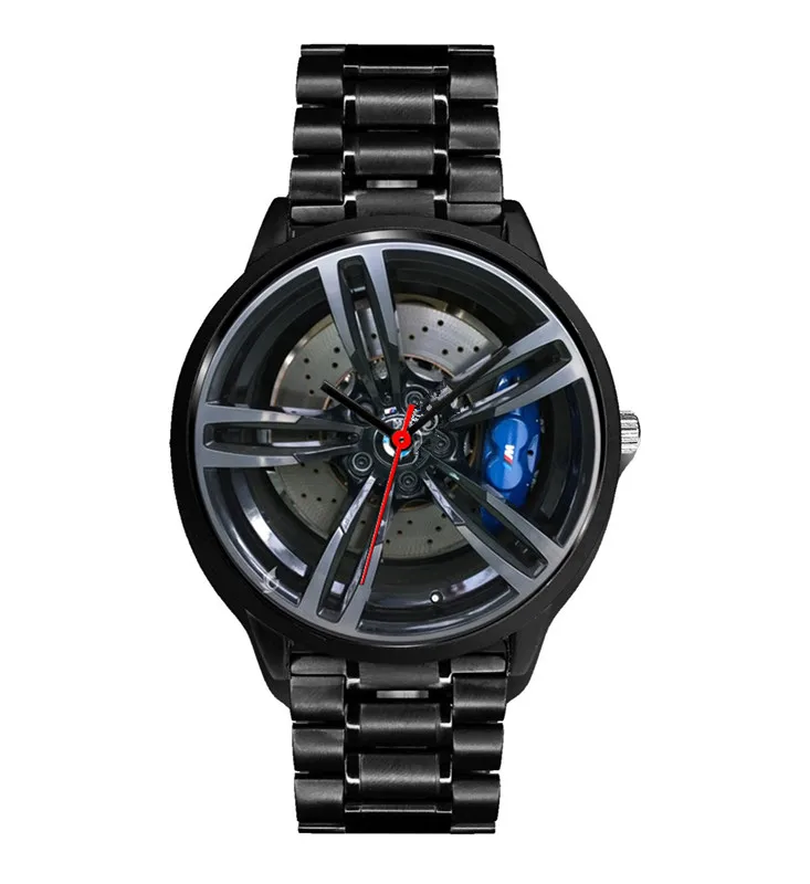 BSL996 пользовательские Rim часы Япония кварц Movt нержавеющая сталь автомобиль любитель мужские часы белый маркировка спортивные часы relojes