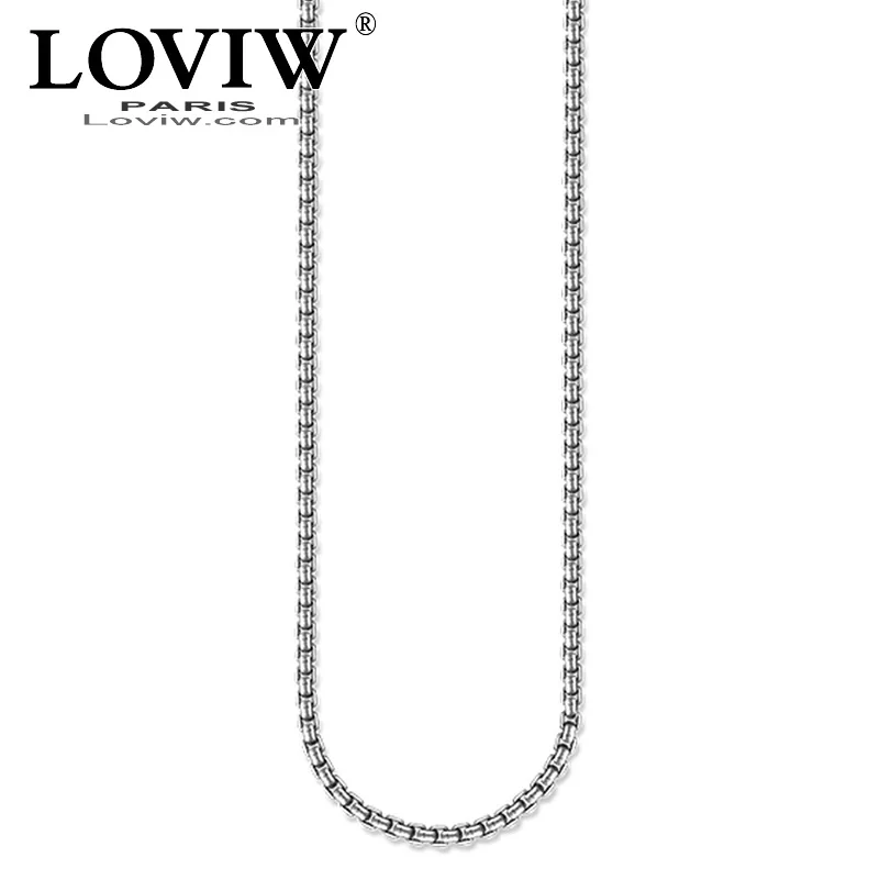 

Basic Blackened Inca Chain Trendy Silver Plated Long Necklaces Fit Pendant & Charm Fashion thomas sabor Jewelry Gift For Women