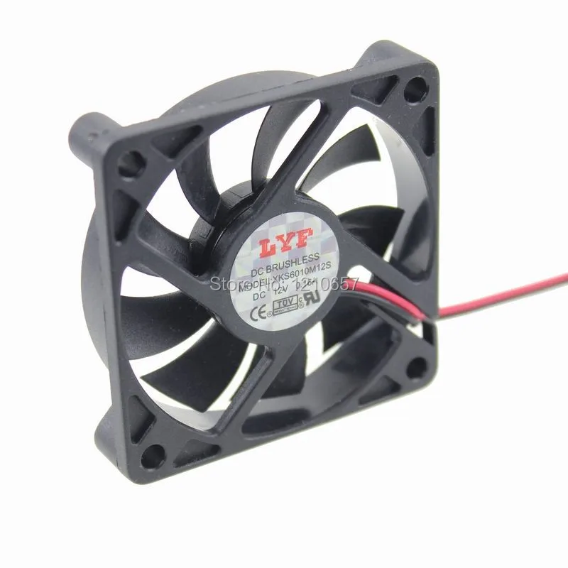 20 штук в партии LYF 2pin 12V 6010 60x60x10mm 60MM DC мини Радиатор кулер охлаждающий вентилятор