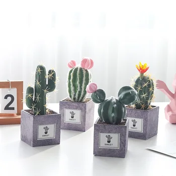 

Retro Flowerpot Simulation Bonsai Cactus Succulent Plants for Restaurant Home Decorative Ornaments 2019 New