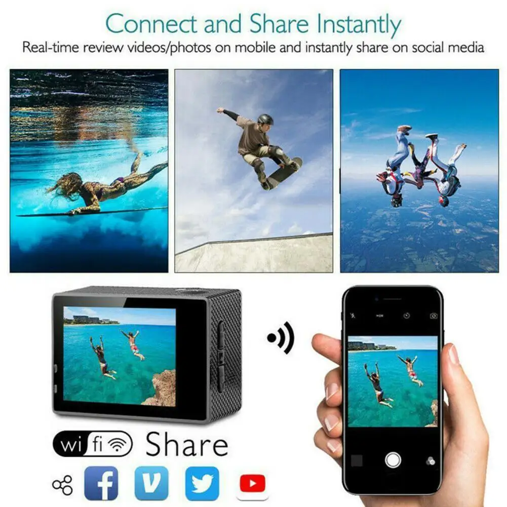 Супер горячая Распродажа Экшн камера H9R/H9 Ultra HD 4K WiFi дистанционное управление