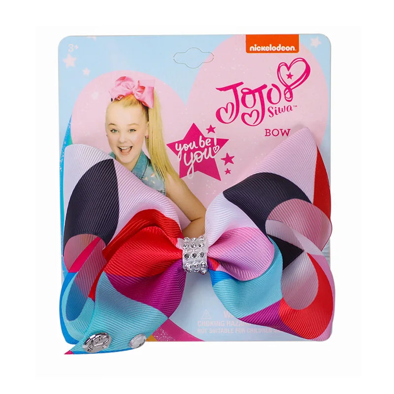 

5 inch Geomertic Rainbow Jojo Siwa for Girls Baby Shower Decoration Hair Bow Ribbon Knot Christmas Party Favor Halloween Party