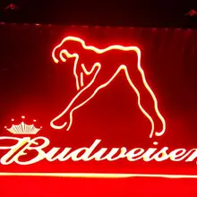 B02 Budweiser экзотическая танцевальная Съемник 2 размер Пивной бар Паб клубный 3d знаки светодиодный неоновый Световой значок для домашнего декора
