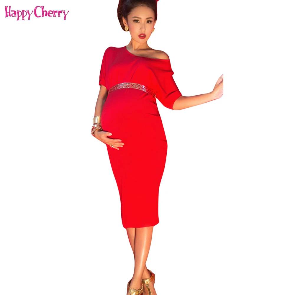 

Happy Cherry New Maternity Dresses Maternity Photography Props Dress Elegant Pregnancy Pregnant Photography Props with Sashes